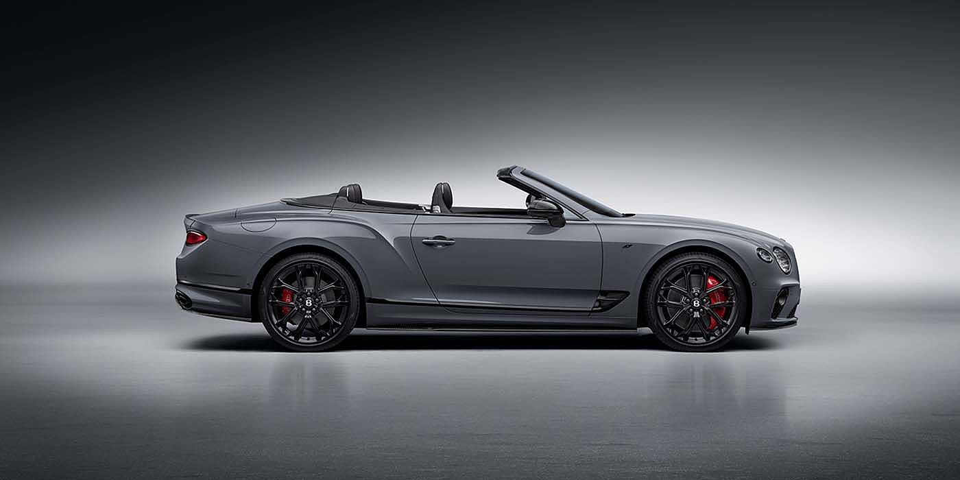 Bentley Leicester Bentley Continental GTC S convertible in Cambrian Grey paint profile static studio
