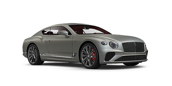 Bentley Leicester Bentley GT Speed coupe in Extreme Silver paint front 34