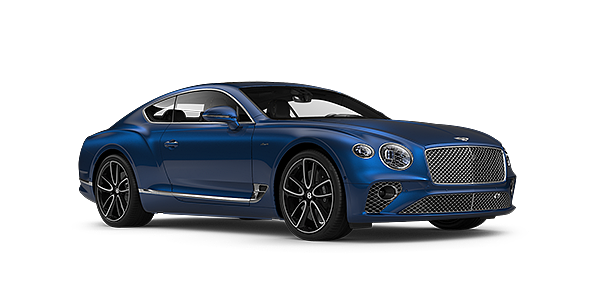 Bentley Leicester Bentley GT Azure coupe in Sequin Blue paint front 34