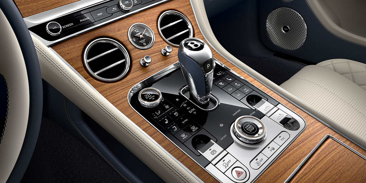 Bentley Leicester Bentley Continental GTC Azure convertible front interior console detail